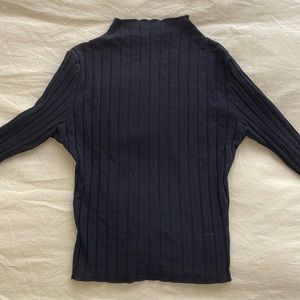 Black cotton ribbed mockneck Size Small